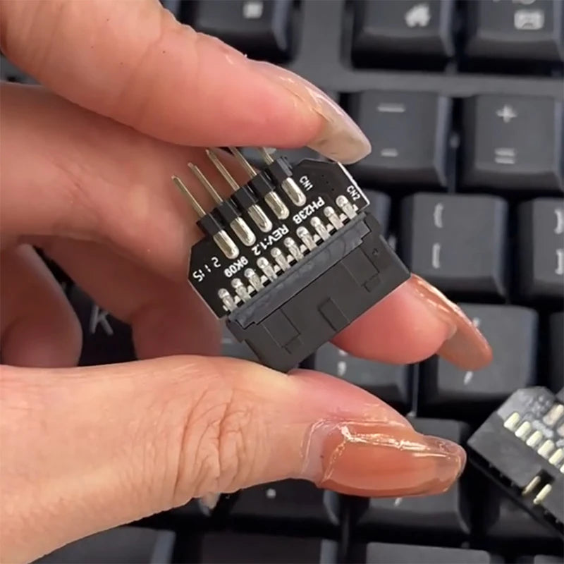 USB 9-Pin to 19-Pin Motherboard Header Splitter Adapter Cable