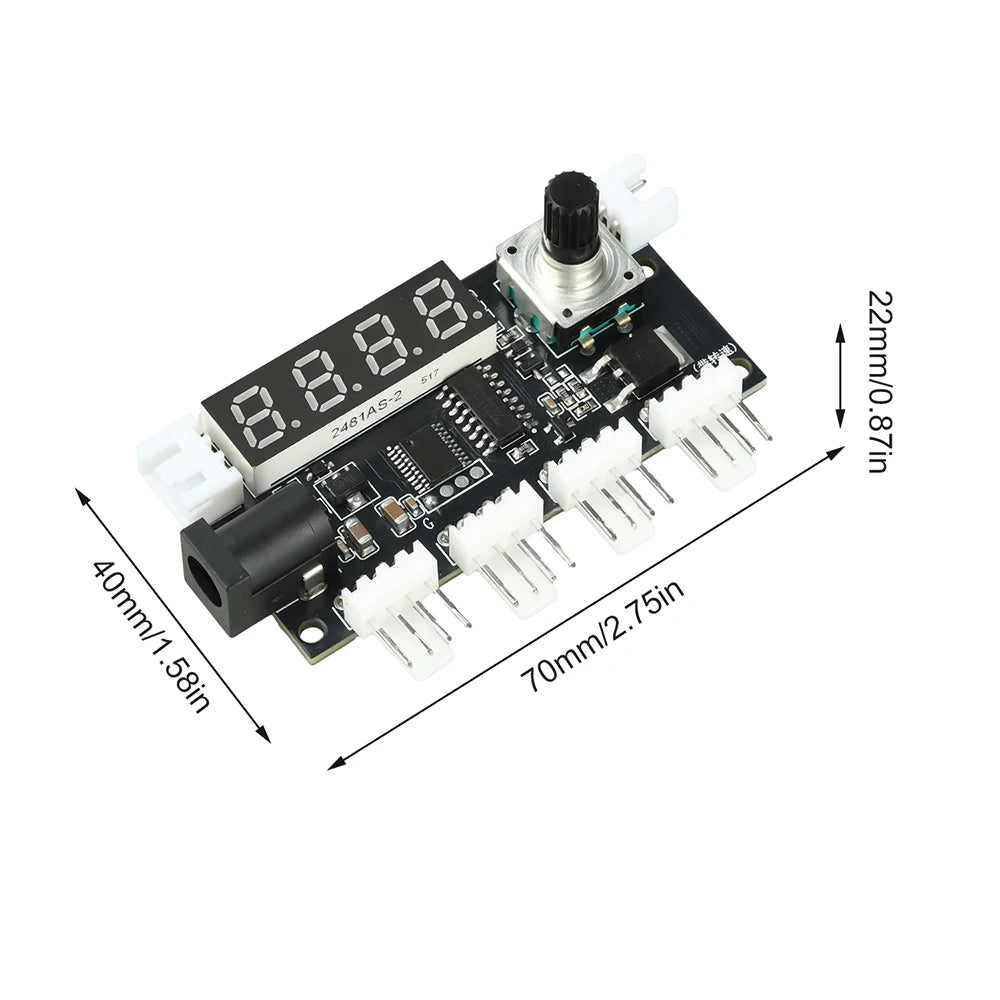 4-Channel PWM Fan Speed Controller DC 5–24V 5A with Display