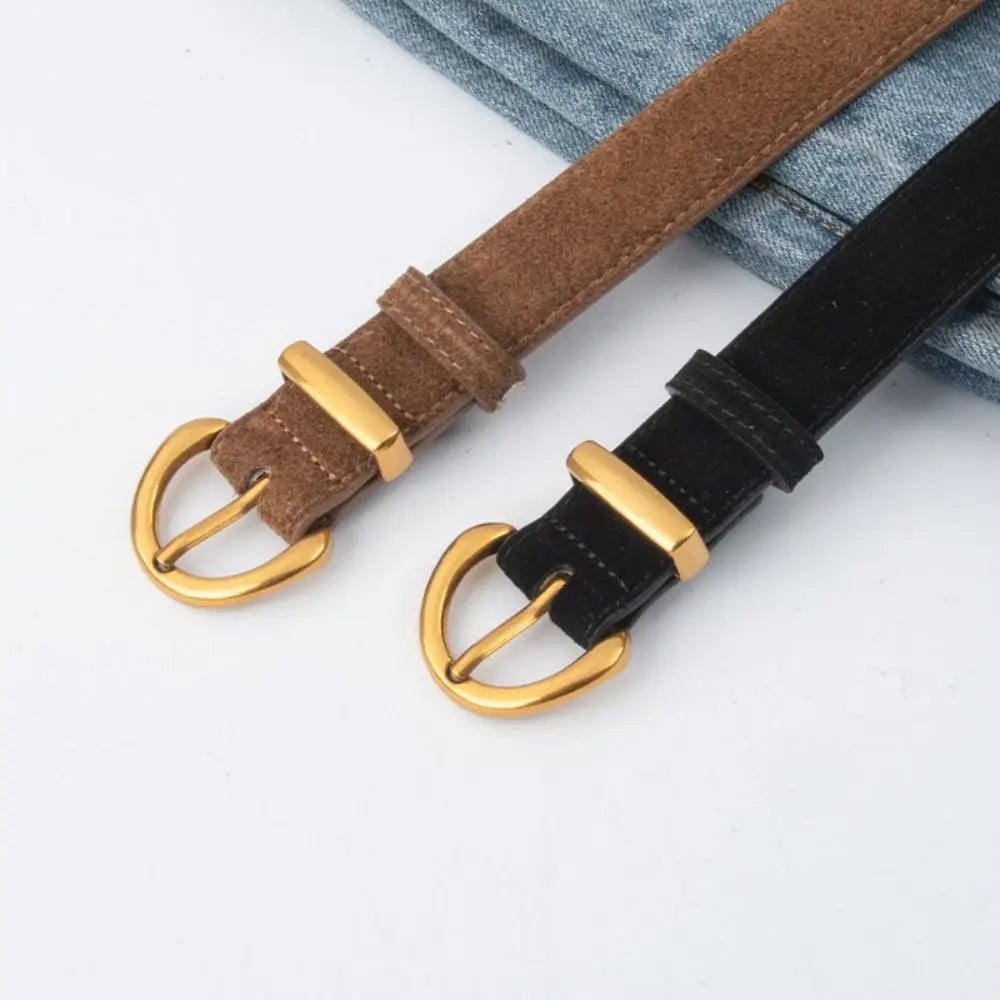Women's Luxury Suede Leather Pin Buckle Belt | Waistband