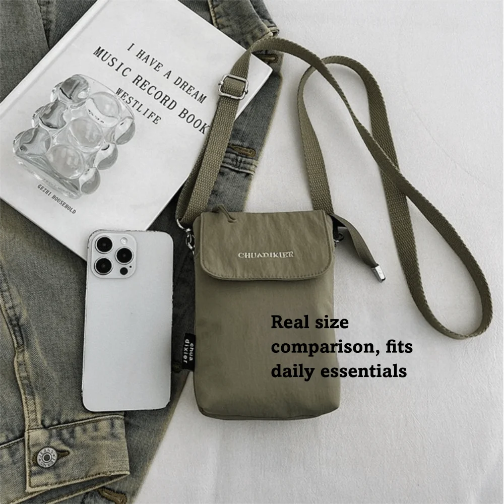 Mini Nylon Crossbody Bag – Lightweight Adjustable Shoulder Bag