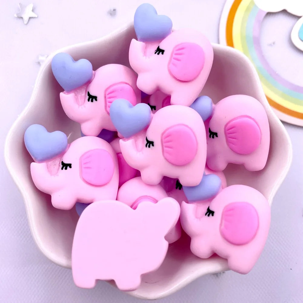 10PCS Resin Elephant Flatback Cabochons – DIY Craft Embellish