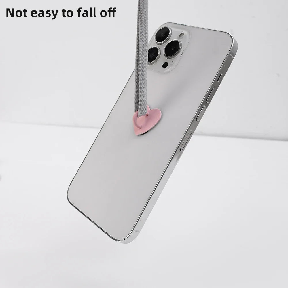 Self-Adhesive Metal Heart Phone Ring Stand & Hook Charm