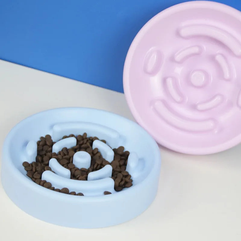 Slow Feeder Dog Bowl – Anti-Choke Round Pet Food Bowl