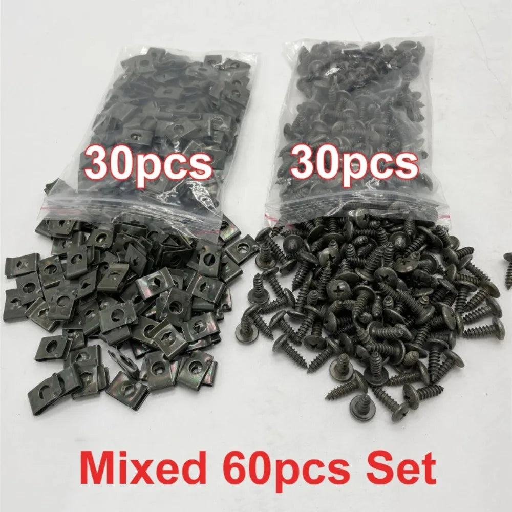 U-Shape Self-Tapping Screws 100pcs – Zinc Plated Car Fastener