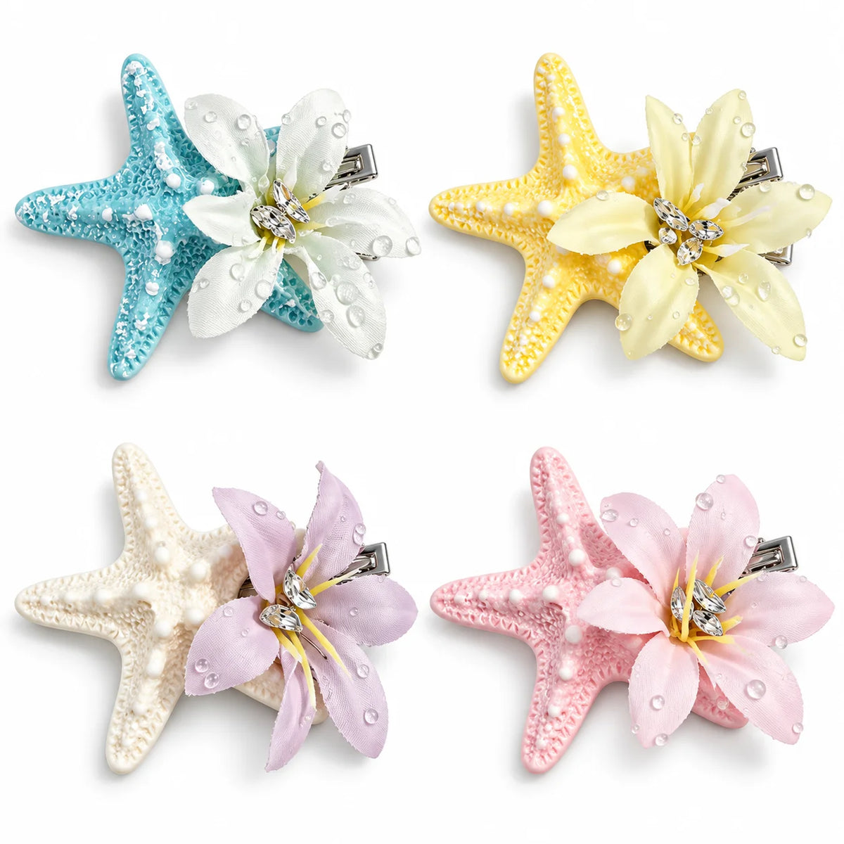 Ocean Starfish Preserved Flower Hair Clip – Beach Barrette