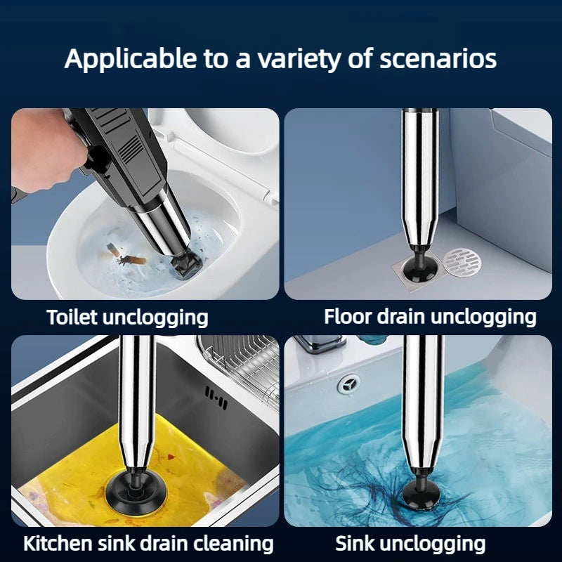 Electric High-Pressure Drain Unclogger – 8-Piece Home Set