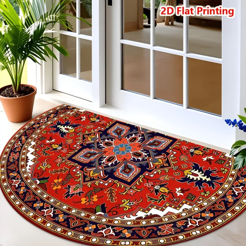 Persian Retro Half Round Doormat – Anti-Slip Entry Rug