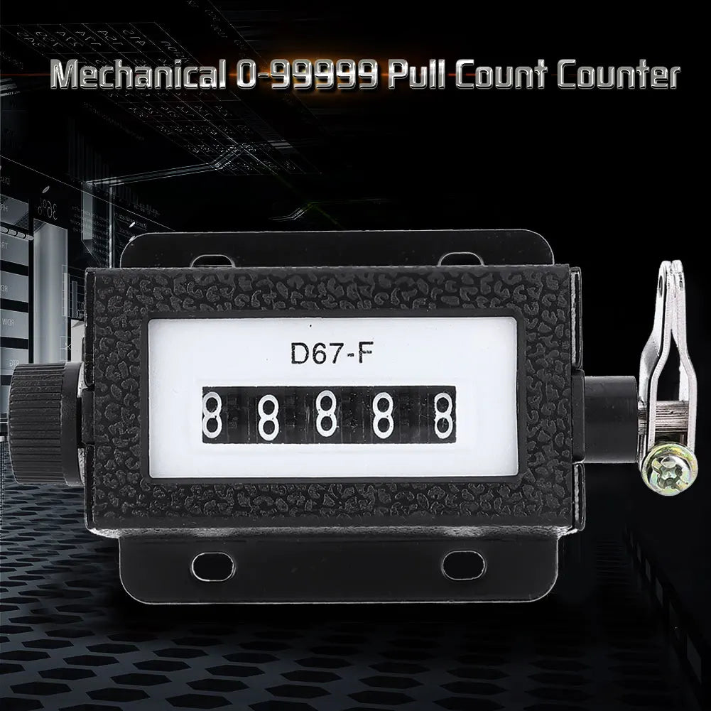 5-Digit Mechanical Pull Counter 0-99999 Resettable | Model D67-F