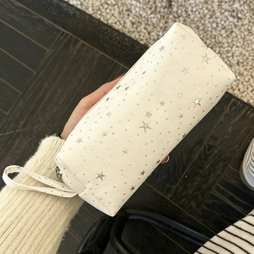 Star Print Angel Wing Pencil Case | Large Canvas Pen Bag