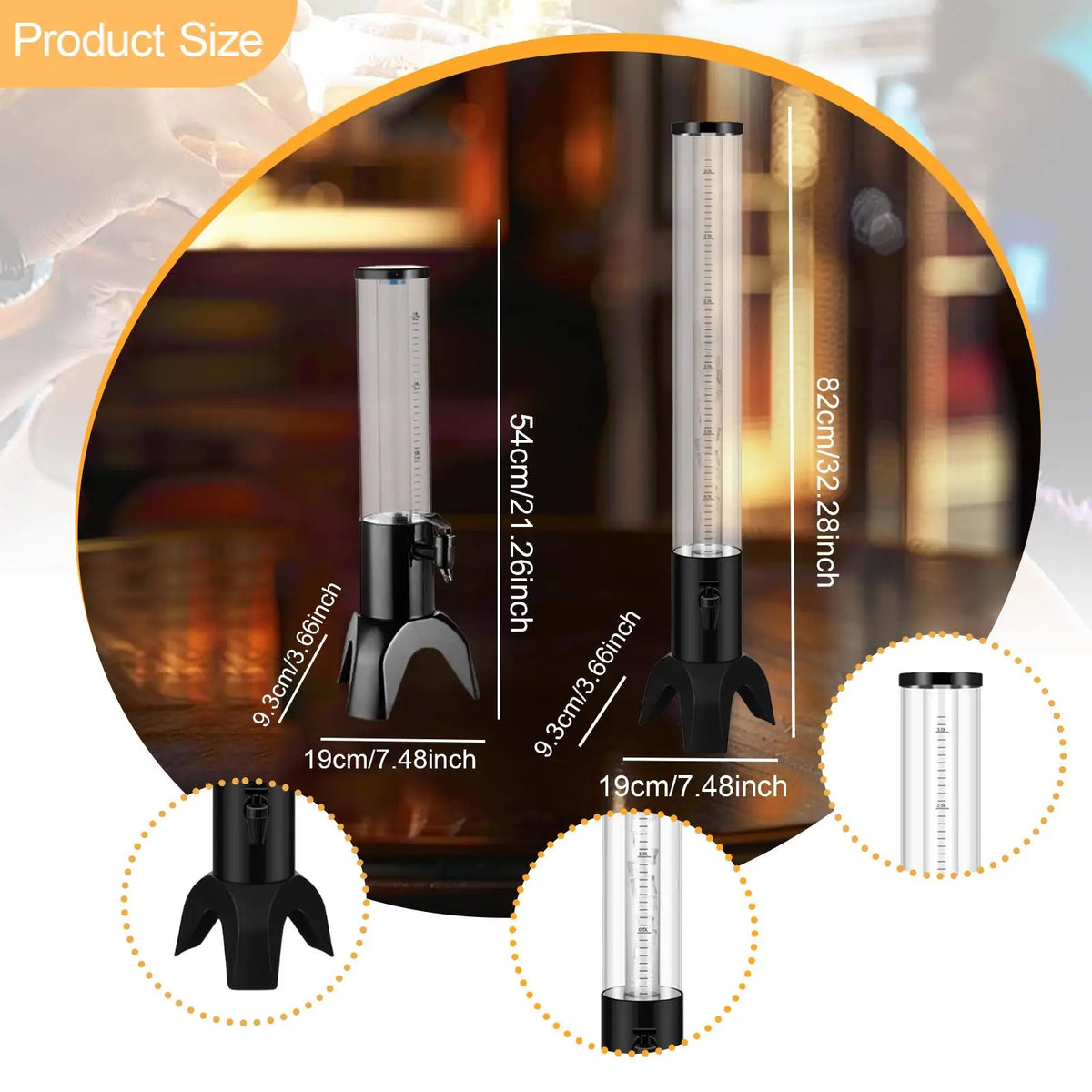 Kesoto Tabletop Drink Dispenser Tower with Scale – 1.5L & 3L
