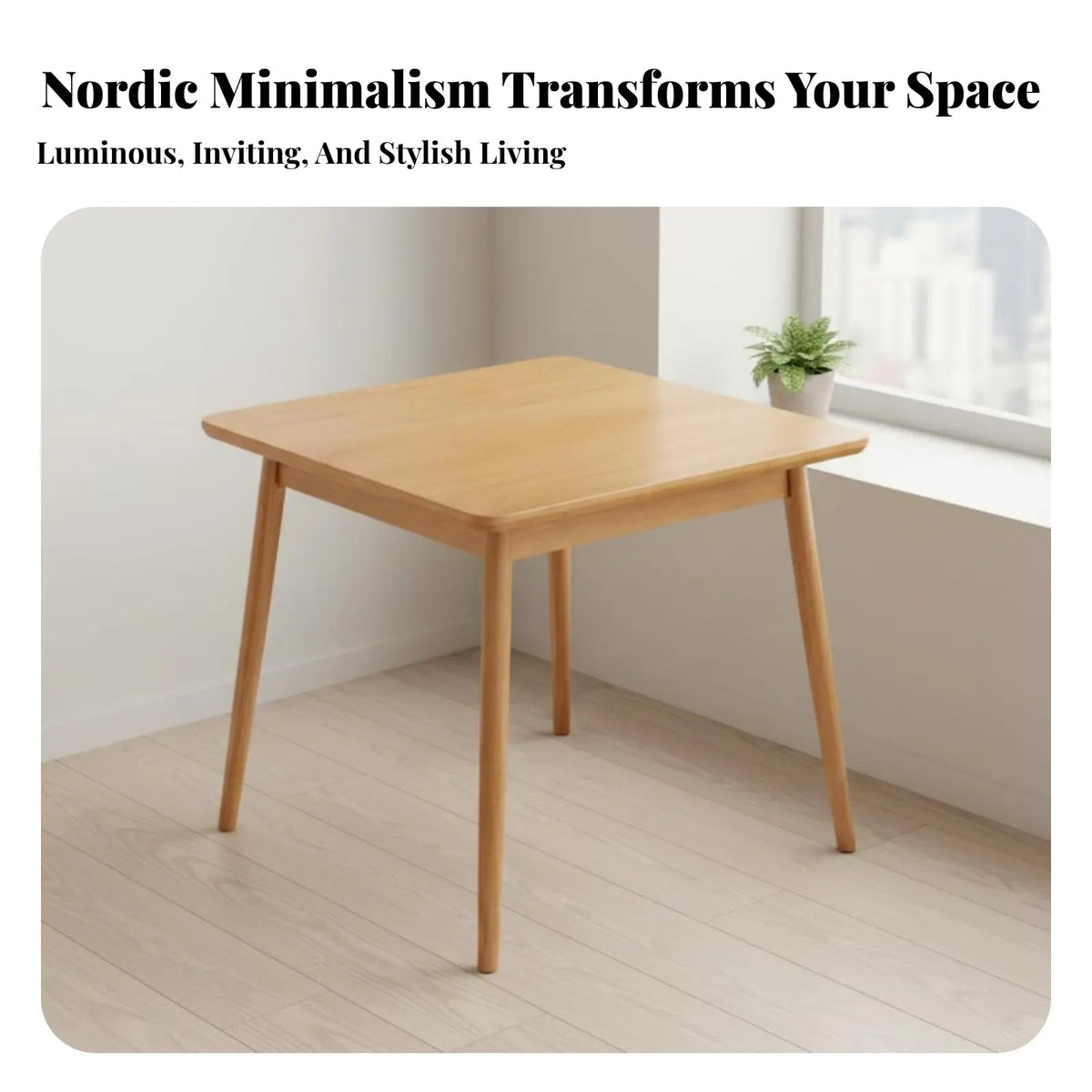 Square Dining Table Set with 4 Chairs – Solid Rubberwood