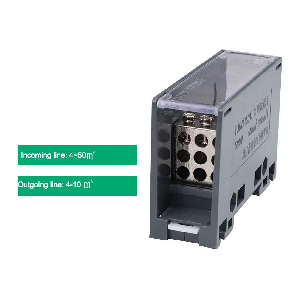 Din Rail Terminal Block 150A Power Junction Box Wire Connector