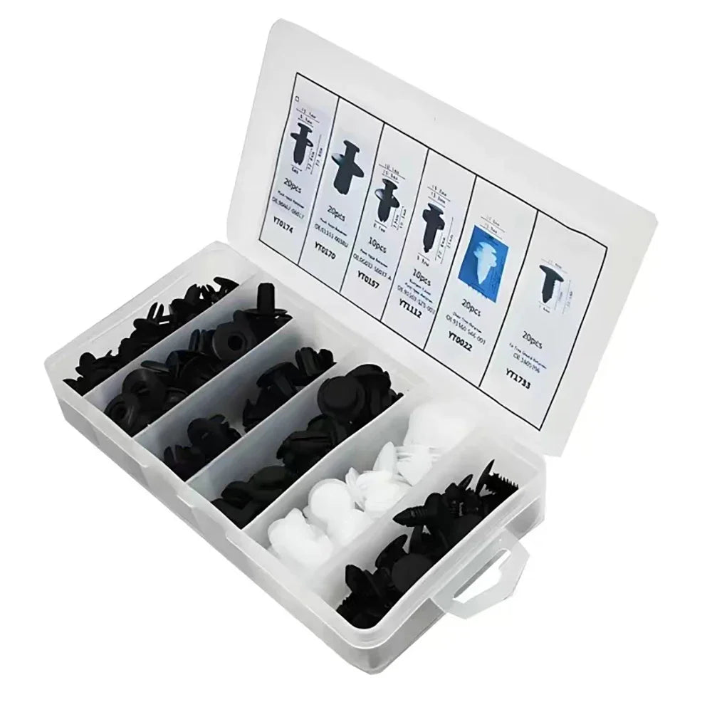 100/50PCS Auto Fastener Clips Kit – Car Trim & Bumper Pins