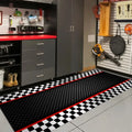 Race Car Checkered Runner Rug – Non-Slip Kids Floor Mat