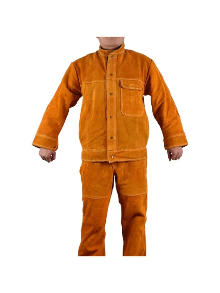 Cowhide Leather Welding Suit – Protective Tops & Pants Set