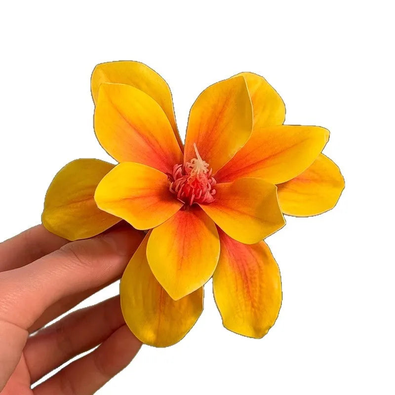 Yellow Oversized Flower Hair Clip – Floral Barrette for Women