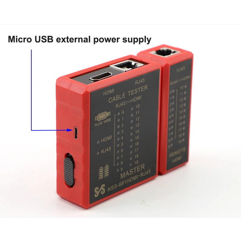 OULLX Network Cable Tester – HDMI, RJ45, RJ11 & POE