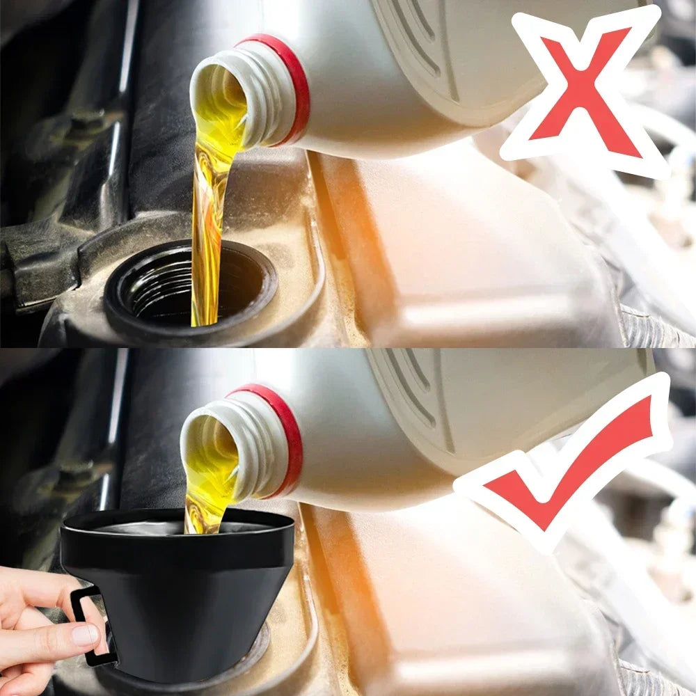 Oil Funnel with Filter, Strainer & Extension Hose | Car & Truck