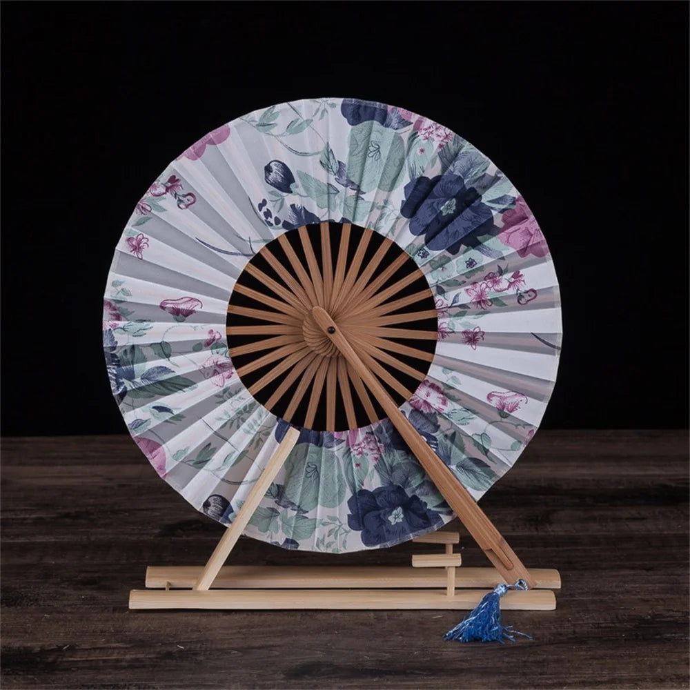 Round Bamboo Folding Fan – Chinese Style Tassel | Party Gift
