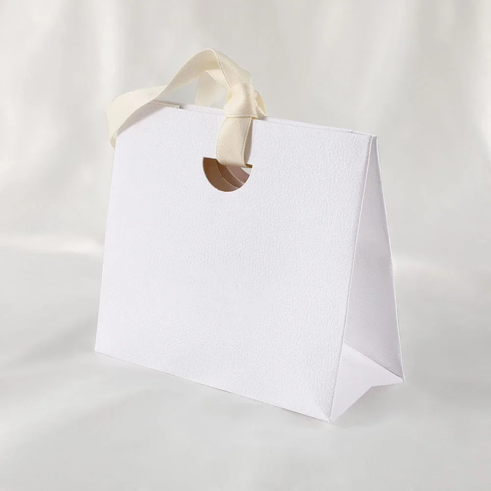 Jewelry Gift Paper Tote Bag with Ribbon | Elegant Packaging