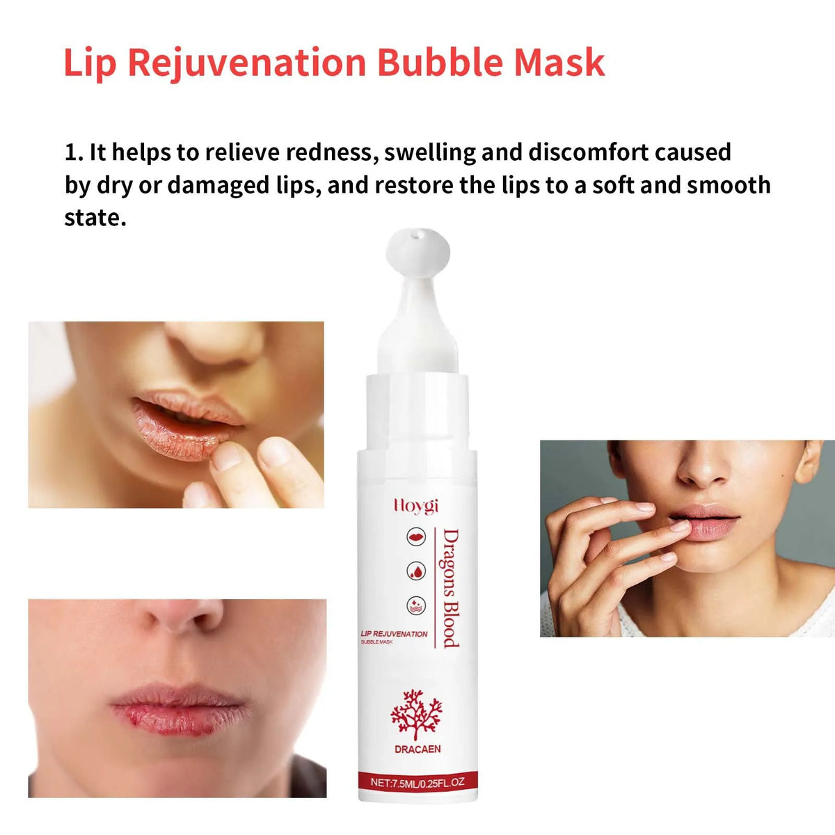 Hoygi Bubble Lip Mask – Exfoliating & Moisturizing Lip Cream