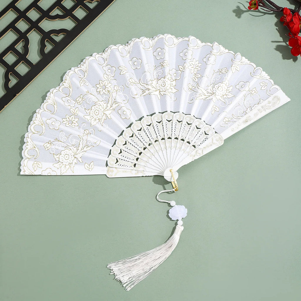 Chinese Hot Stamping Folding Fan – Ladies Dance & Qipao Fan