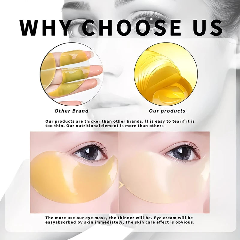 Bosnow 60pc Collagen & Retinol Gold Eye Masks | Firm & Hydrate