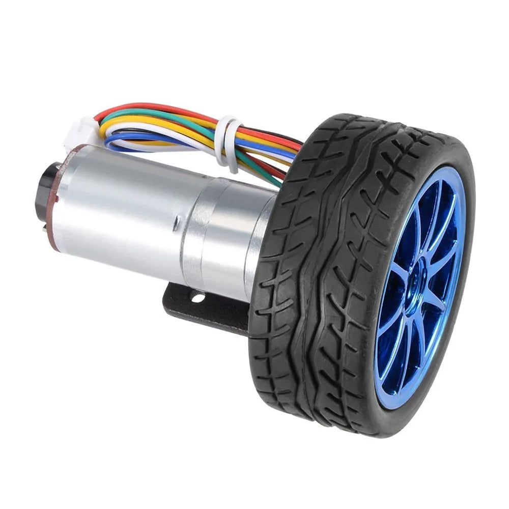 DC 12V Encoder Gear Motor Kit – 65mm Wheel, Metal Gearbox