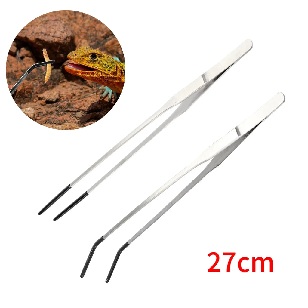 Stainless Steel Reptile Feeding Tongs – Long Tweezers