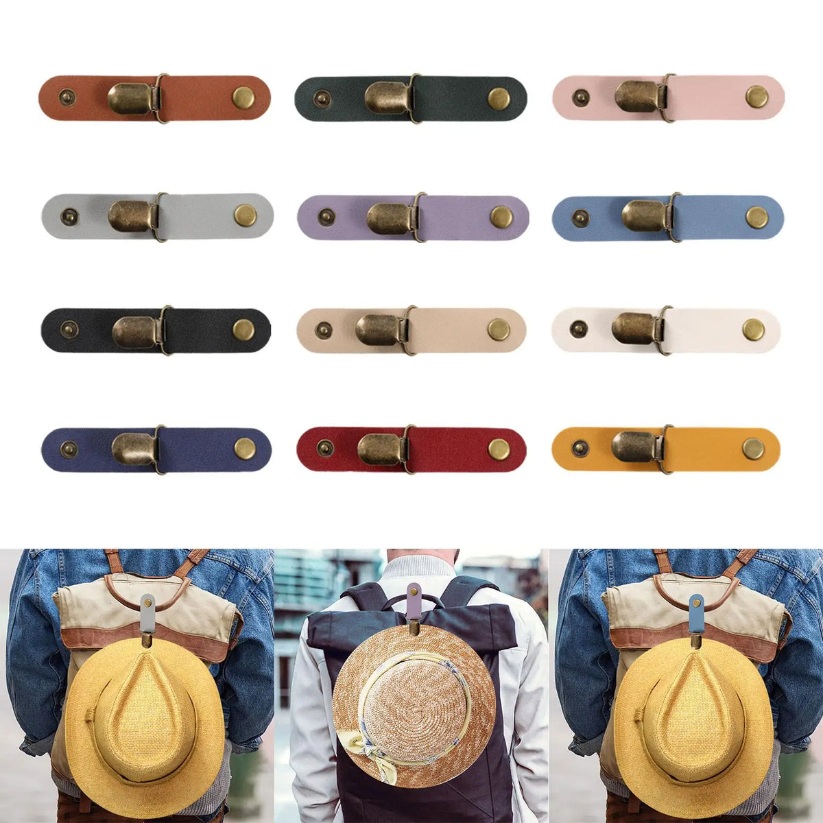 Duckbill Hat Clip for Travel – PU Leather Hat Keeper Clip