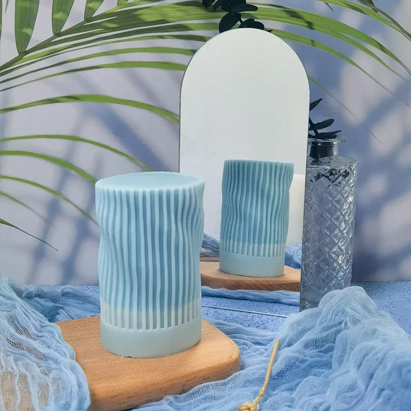 3D Striped Cylinder Silicone Mold – Candle & Soap Making