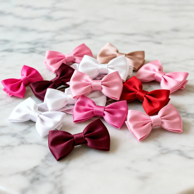 50-Piece Mini Satin Bow Ties – Hair, Gift & Craft Décor