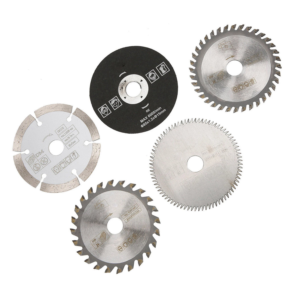 85mm Carbide Circular Saw Blade Set – 5-Pack, 15mm Bore