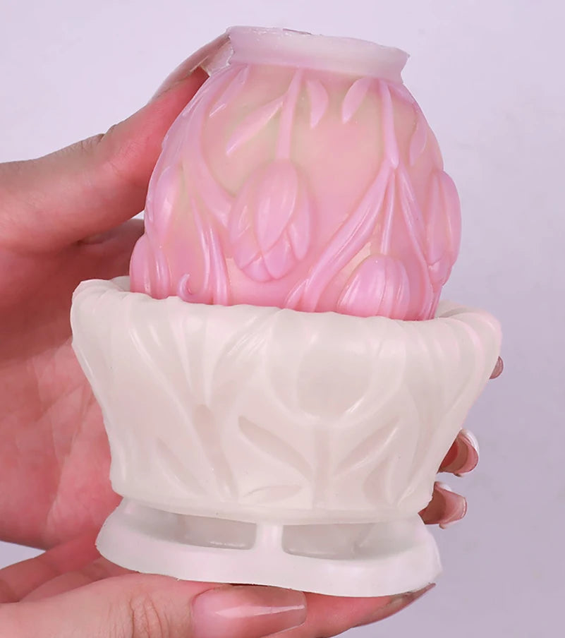 Tulip Rose Silicone Candle Mold – DIY Wax, Soap & Resin Mould
