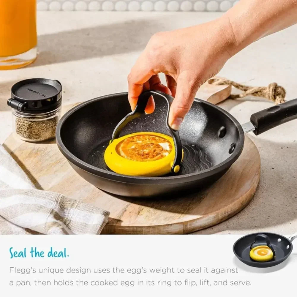 3-in-1 No-Leak Fried Egg Ring Mold with Flip Handle