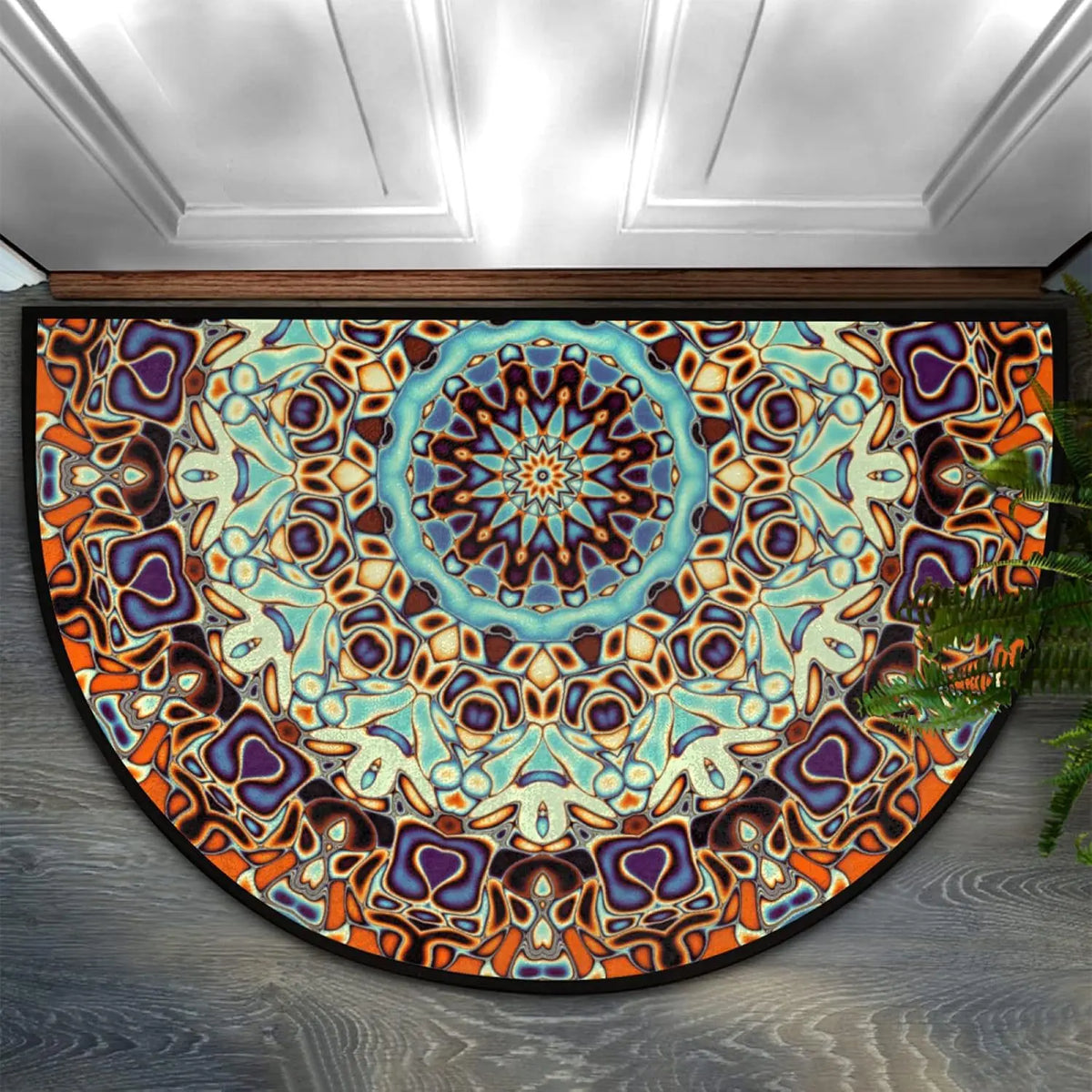 Semi-Circular Non-Slip Doormat – Indoor & Outdoor Entrance Rug