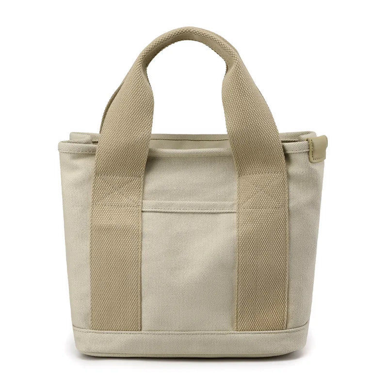 Women's Small Canvas Tote Bag – Zippered Multi-Compartment