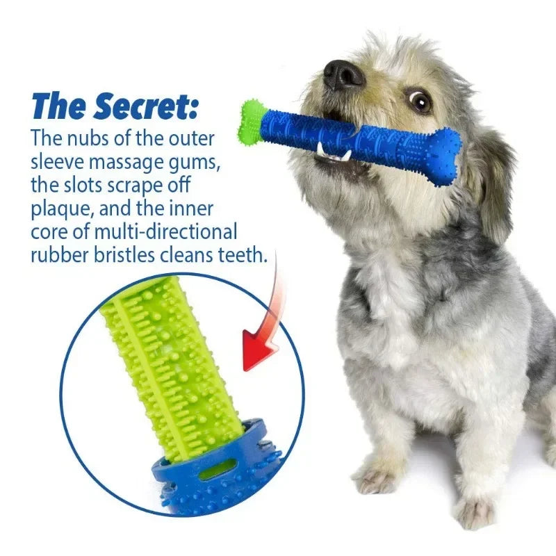 Dog Rubber Chew Toy – Bone Shape Teeth Cleaning Teething Stick