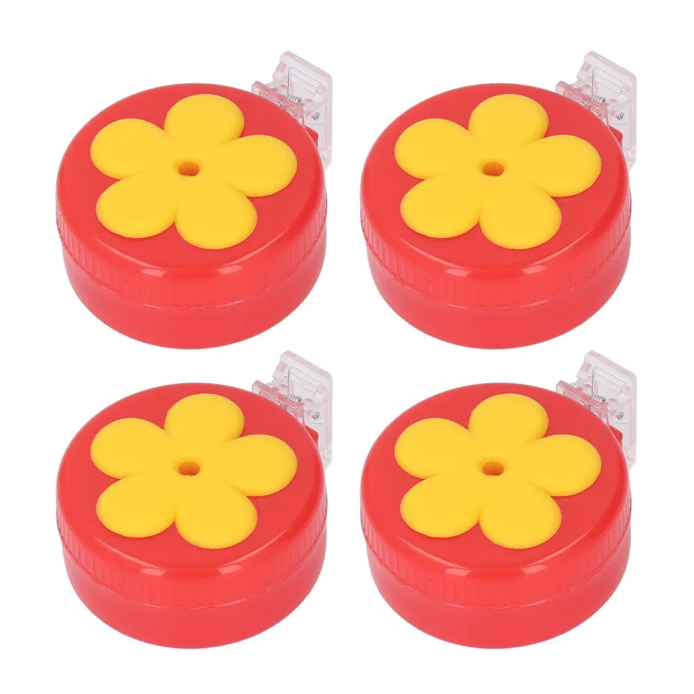 4-Pack Flower Hummingbird Clip Feeder Set with Brushes