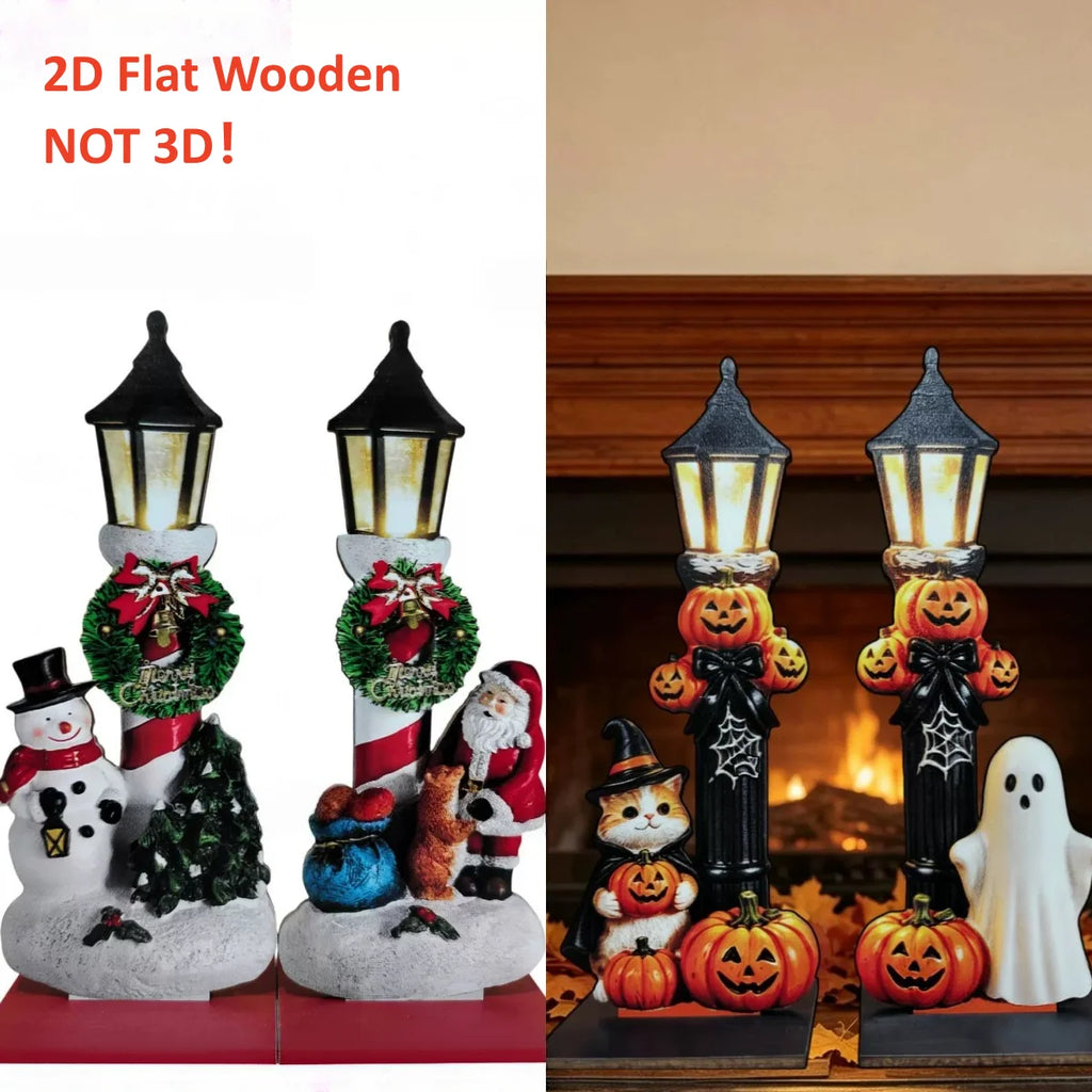 Wooden Christmas Ornaments – Santa & Snowman 2-Piece Set