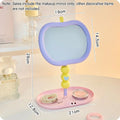 Apple-Shaped Vanity Makeup Mirror HD Rotating & Storage Tray