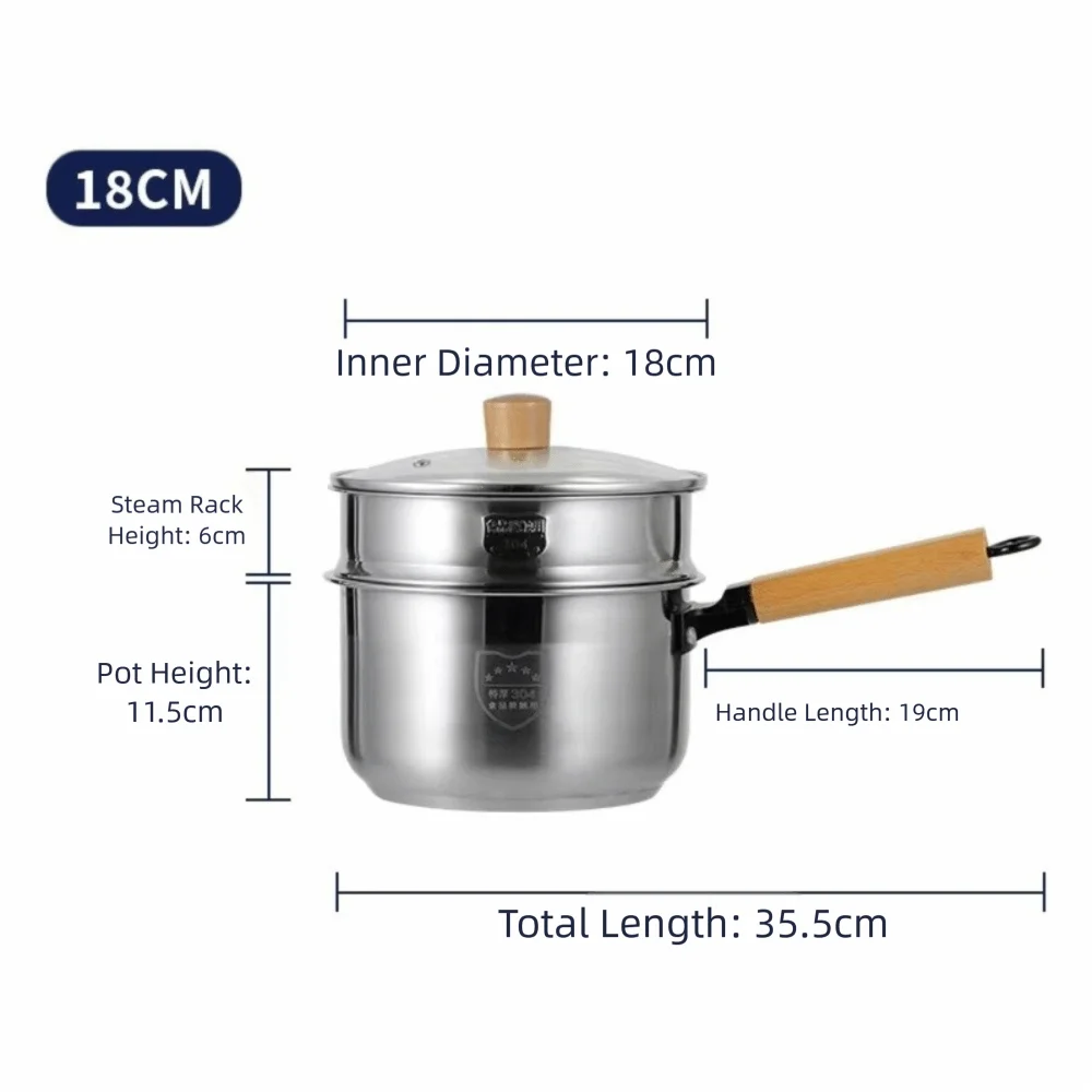 Stainless Steel Mini Steamer Pot 16/18cm | 2-Layer with Lid