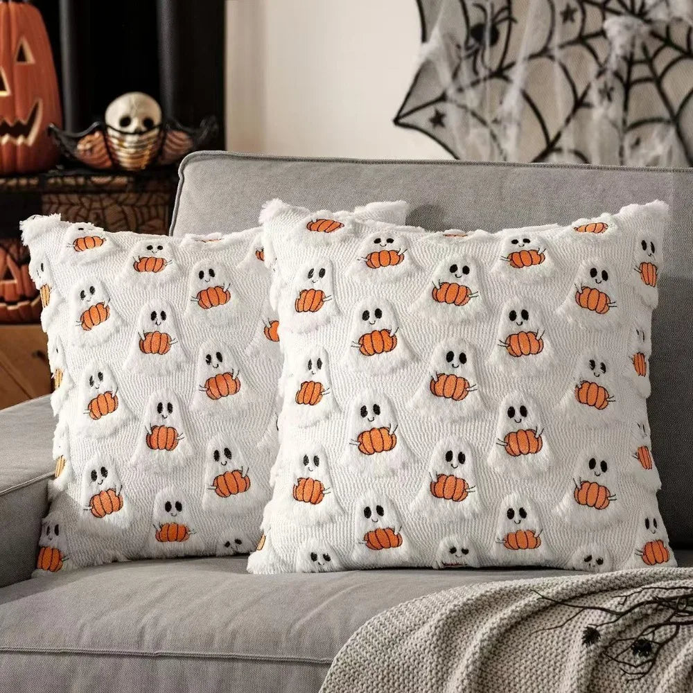 Halloween Ghost Pumpkin Throw Pillow Cover 45x45cm