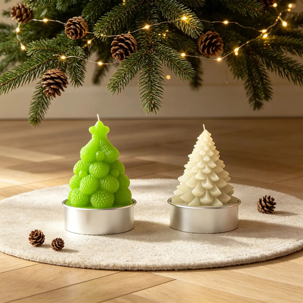 3D Christmas Tree Silicone Candle Mold – 4 Texture Styles
