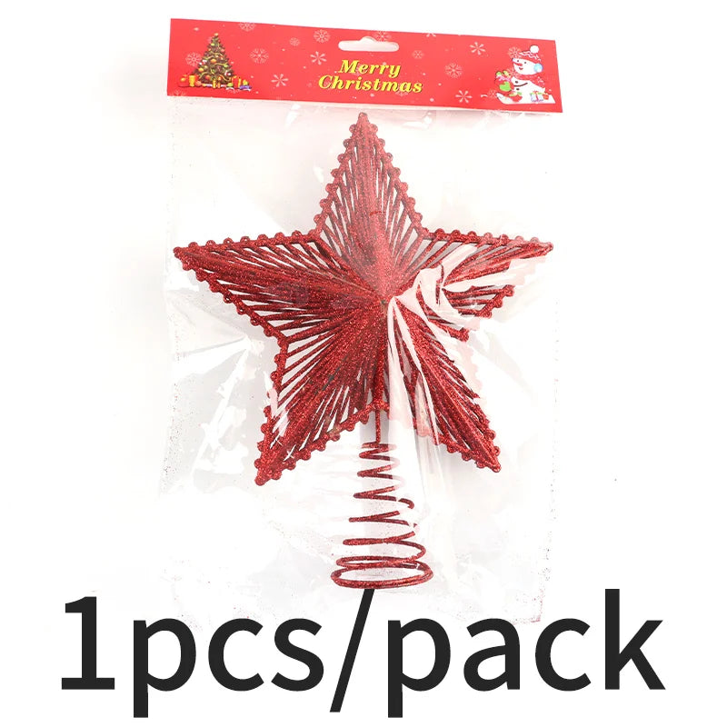 Sequin Star Christmas Tree Topper – Gold, Silver & Red