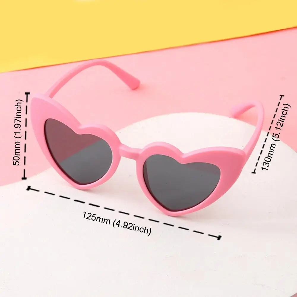Kids Heart-Shaped Sunglasses UV400 – Toddler Ages 3–9