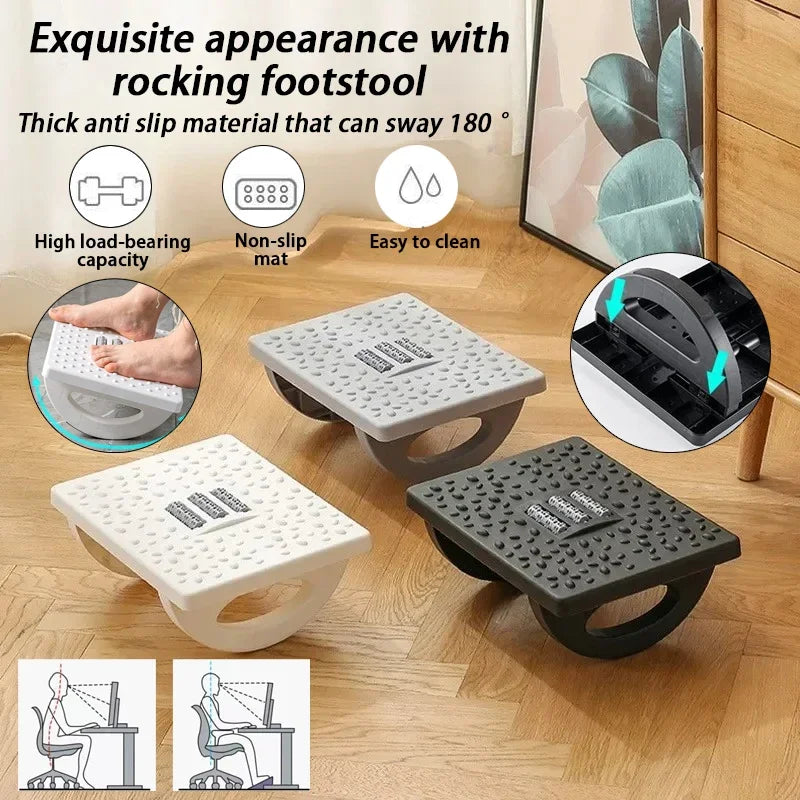 Rocking Footstool Massage Pedal – Anti-Slip Under Desk Rest