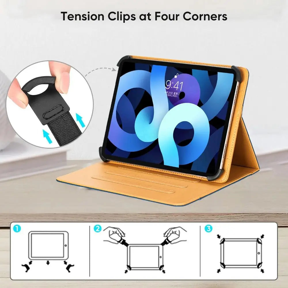 Universal Tablet Case 7–11 Inch | PU Leather Multi-Angle Stand