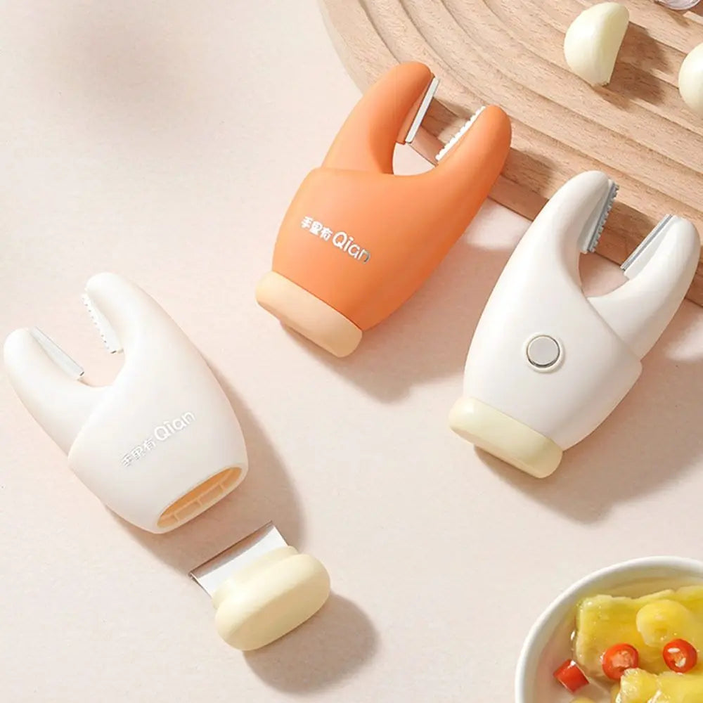 Multi-Functional Garlic Peeler with Scraper & Clips