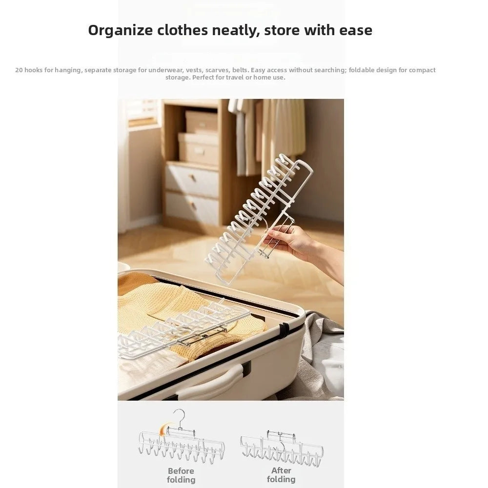 Rotating 20-Hook Foldable Lingerie Hanger | Closet Organizer